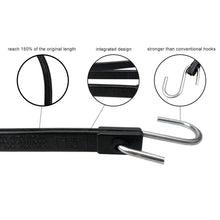 Load image into Gallery viewer, Long Heavy-Duty Natural Rubber Bungee Cords (10-Pack Black)
