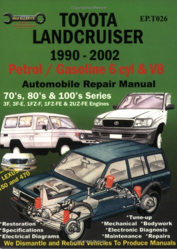 Automobile Repair Manual - Toyota Landcruiser 1990-2002 Petrol/Gasoline 6 Cyl and V8: 70'S, 80's and 100's Series